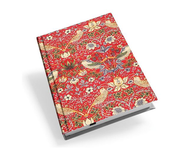 Hovedbilde Notatbok A6, strawberry thief rød av William Morris