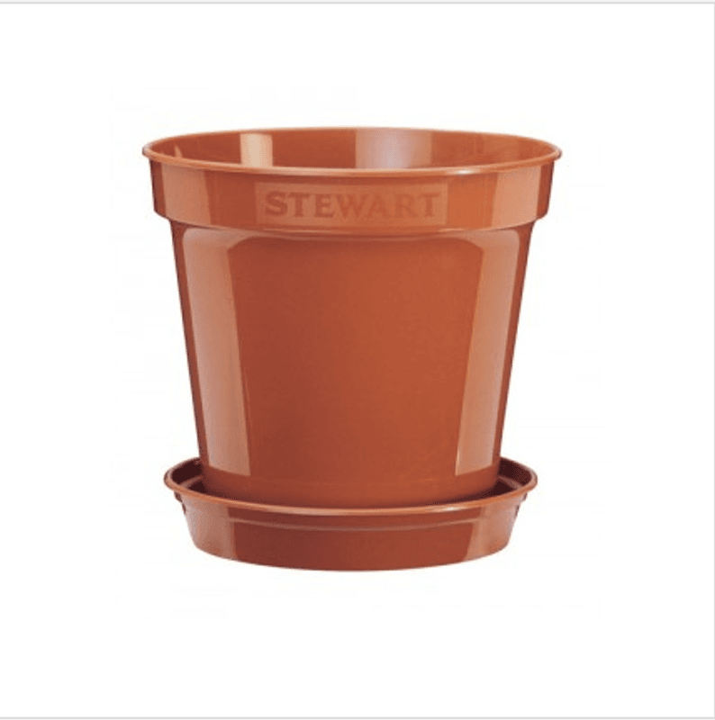 Plastpotte 18 cm, brun