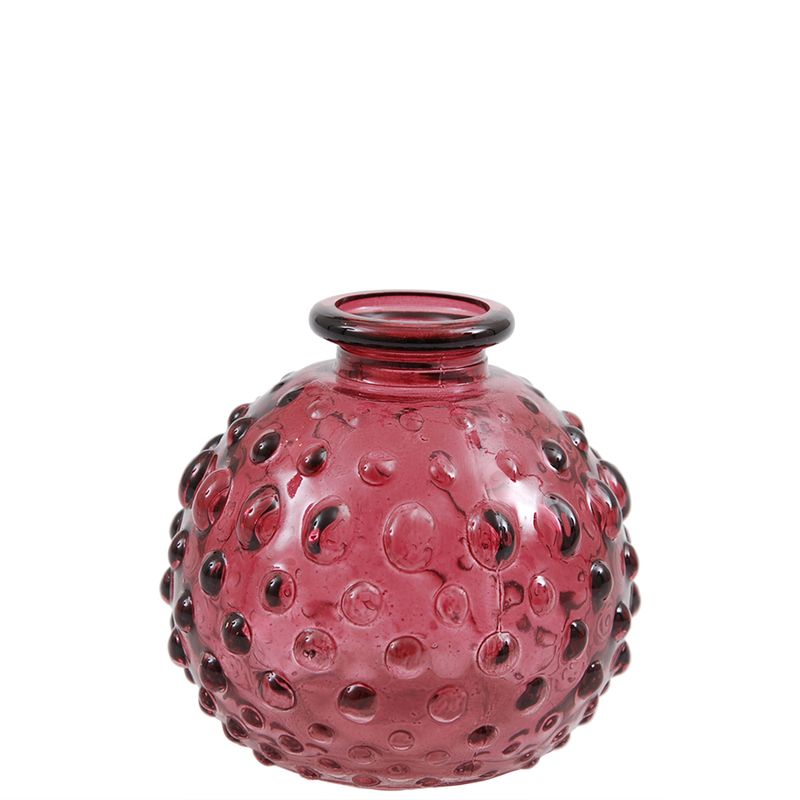 Minivase, rund spots burgunder 8 cm