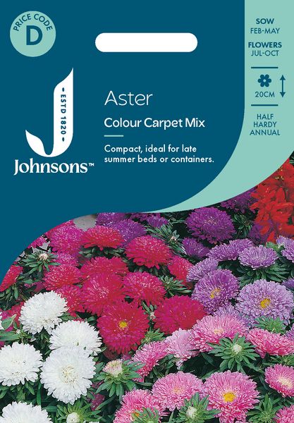 Hovedbilde Sommeraster 'Colour Carpet Mixed' - Callistephus chinensis