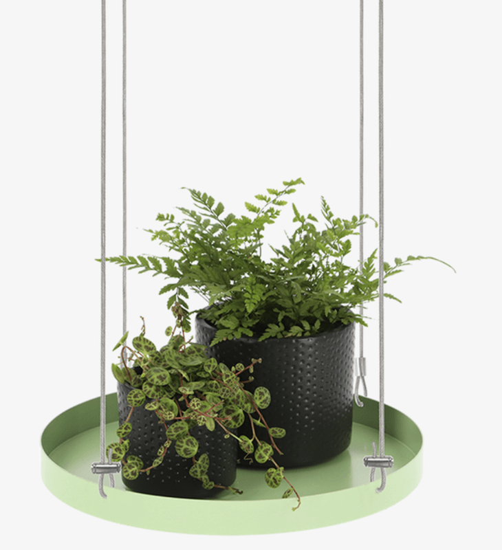 Blomsterbord hengende, rundt grønn, 24 cm