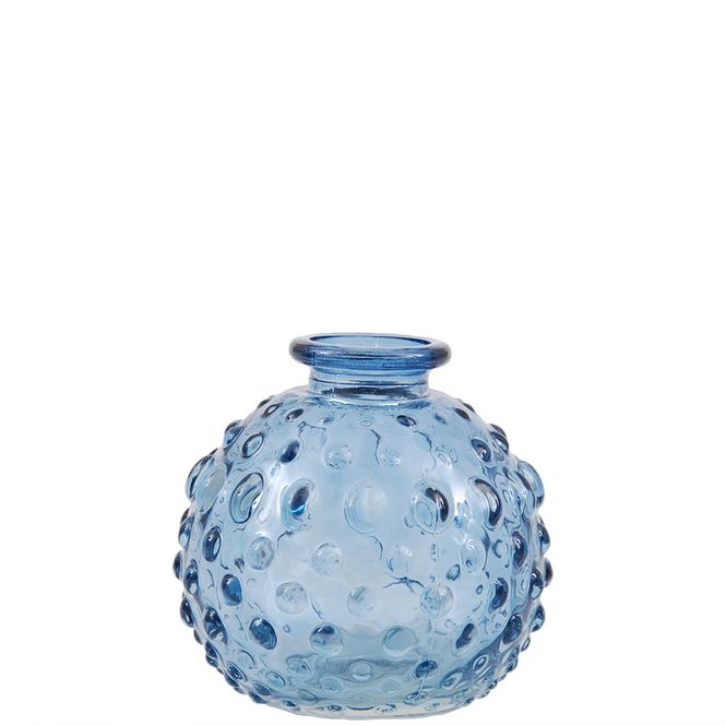 Hovedbilde Minivase, rund spots blå 8 cm